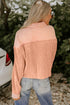 Orange Textured Waffle Knit Chest Pockets Cropped Shacket